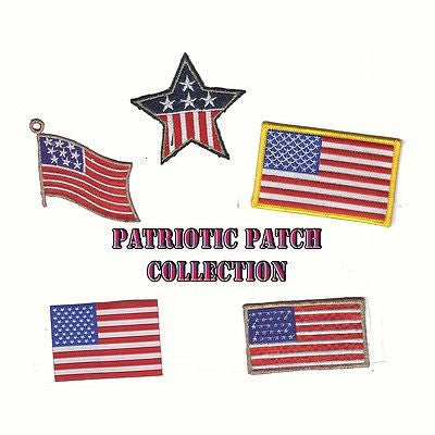Patriotic Iron-On Embroidered 25 Patch Collection