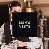 Mens tuxedo vests for waitstaff and hospitality workers