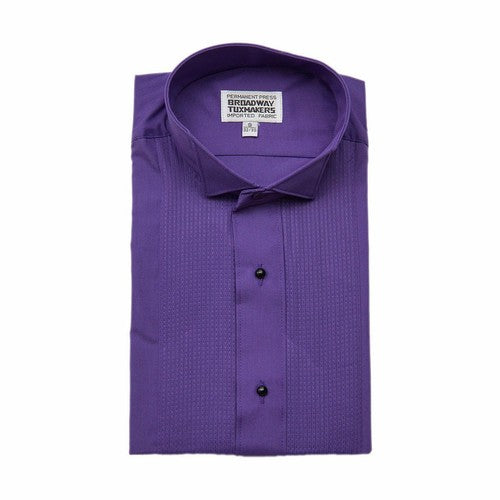 Mens Purple Tuxedo Shirt, Wing Collar & 1/8 Mens Purple Tuxedo Shirt, Wing Collar & 1/8
