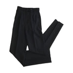 Womens Black Pleated Polyester Dress Pants