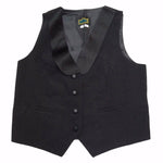 Tuxedo Vest, Womens, Black, Polyester Satin Shawl Collar
