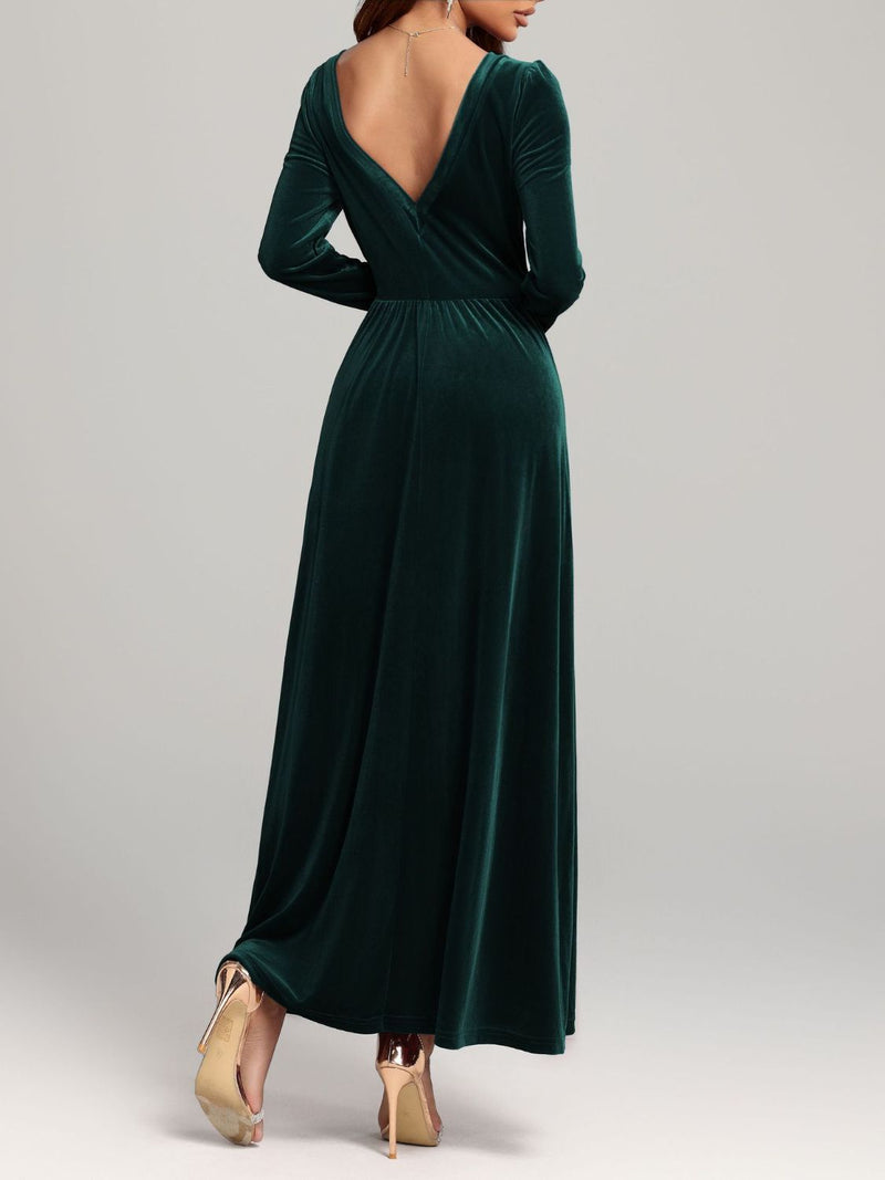 Velvet Square Neck Long Sleeve Dress Tuxedo Closeouts Velvet Square Neck Long Sleeve Dress Tuxedo Closeouts
