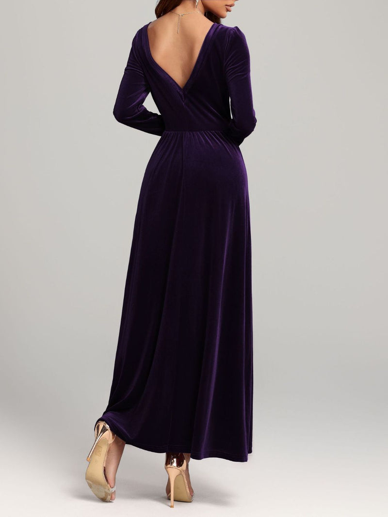 Velvet Square Neck Long Sleeve Dress Velvet Square Neck Long Sleeve Dress