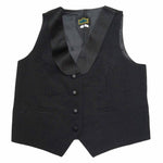 Tuxedo Vest, Womens, Black, Polyester Satin Shawl Collar