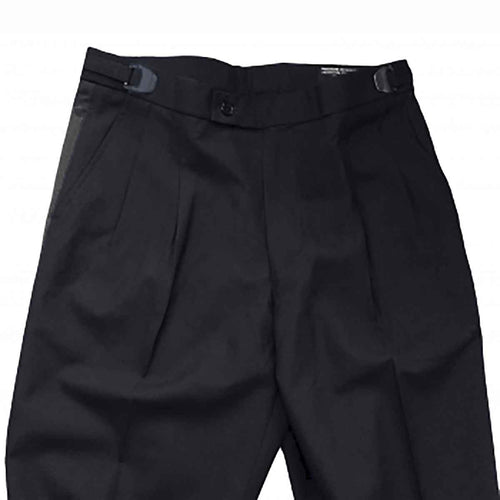 Mens Black Pleated Dress Pants