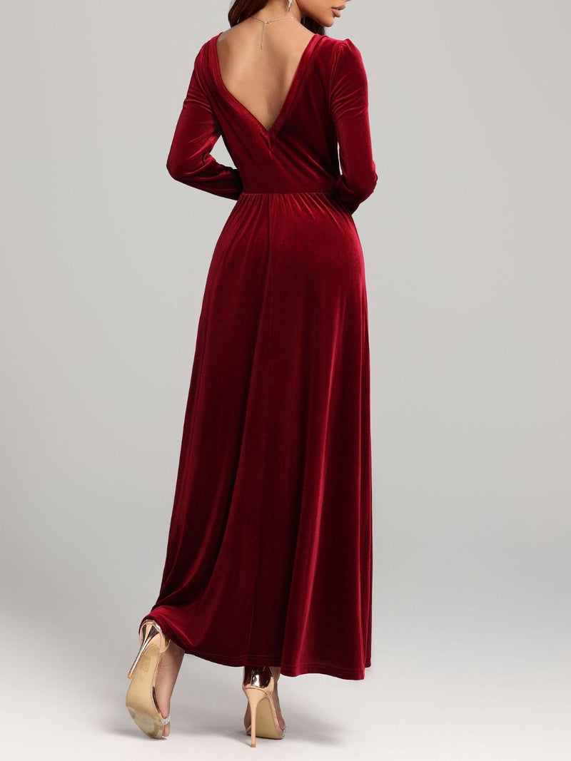 Velvet Square Neck Long Sleeve Dress Tuxedo Closeouts Velvet Square Neck Long Sleeve Dress Tuxedo Closeouts