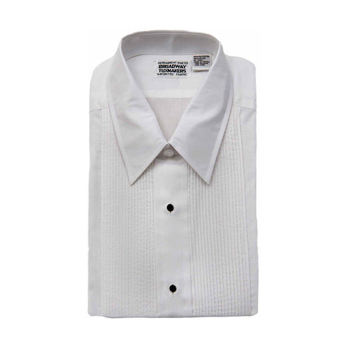 Boys White Tuxedo Shirt with Lay Down Collar, 1/8
