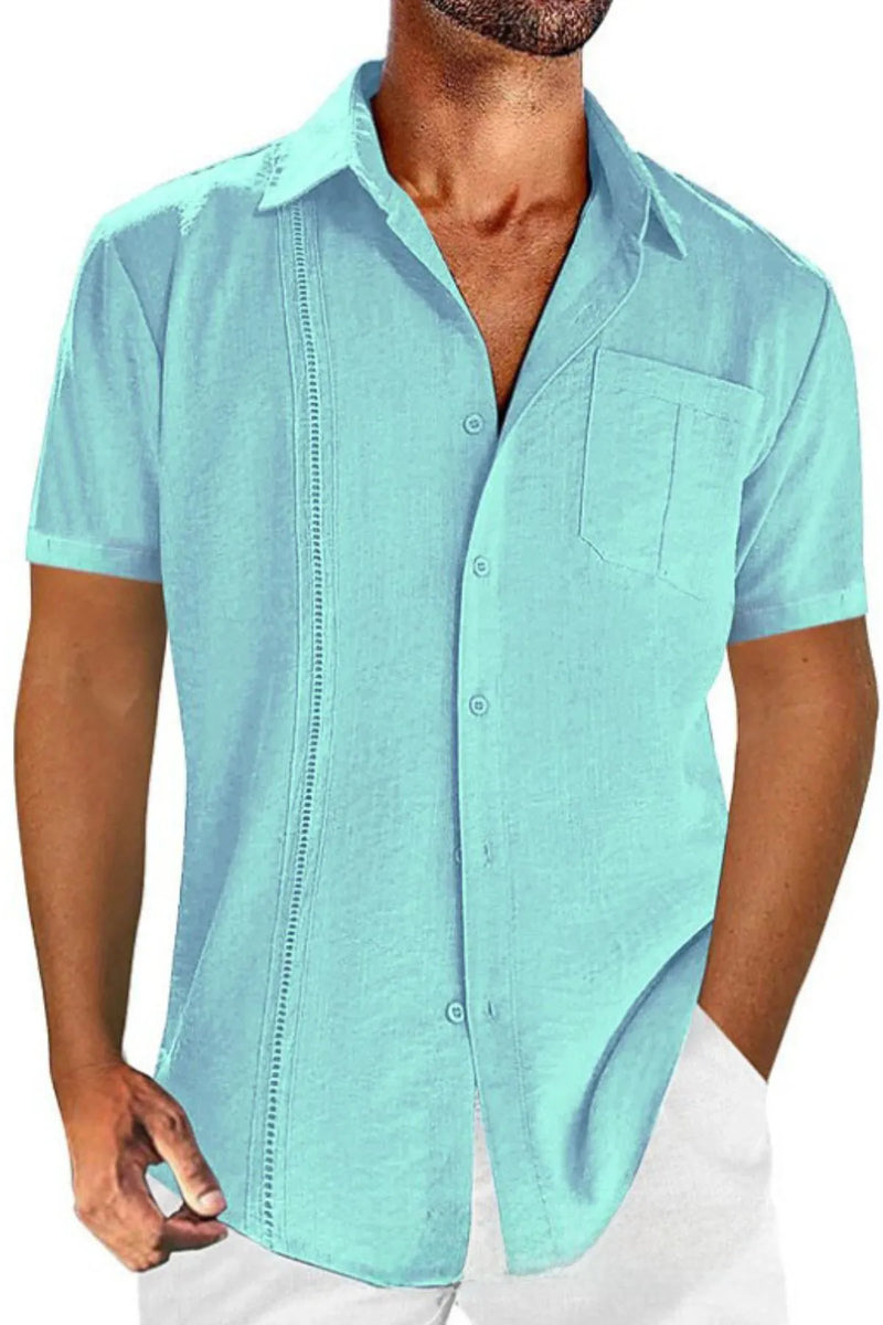 plus size dress shirts mens Men's Full Size Casual Short Sleeve Button Down Shirt Plus Size
