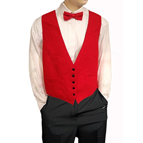 Mens Red 5 Button Vest Reverses to Black