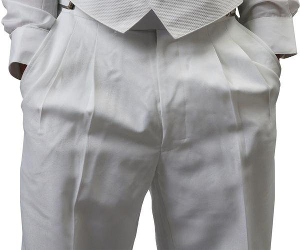 2 Pc - Tuxedo Suit, Shawl Collar White & White Tux Pants