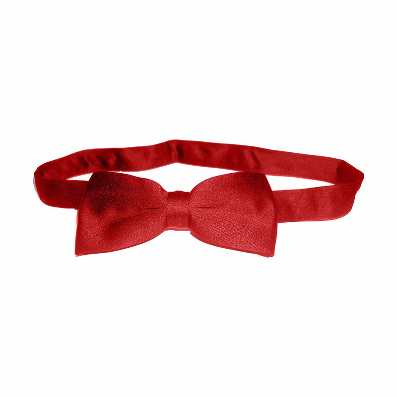 Mens Bow Tie, Pre-tied Banded - Red