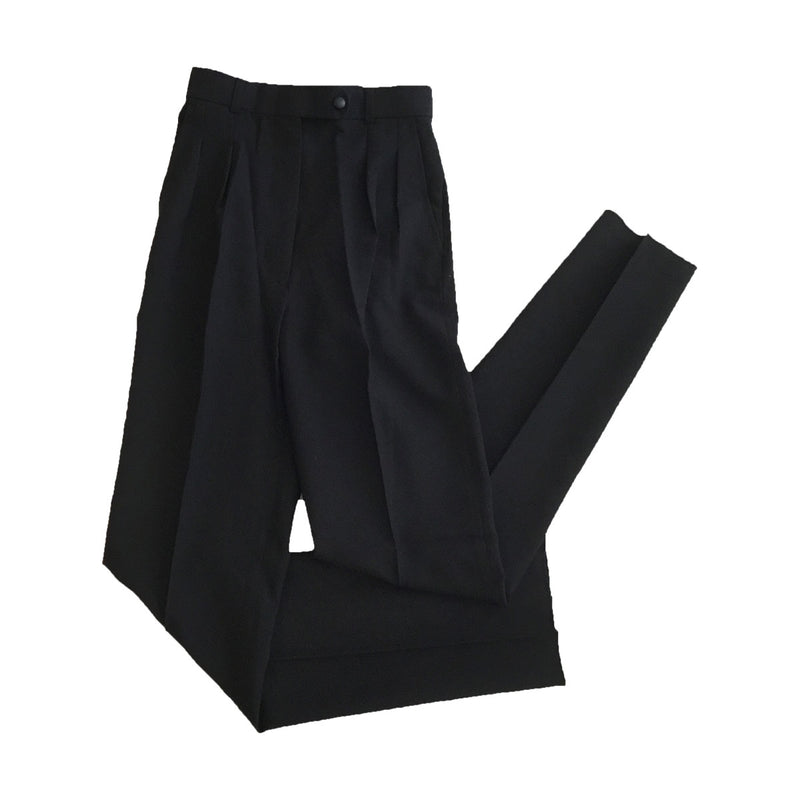 Women's Tuxedo Pants, Black, Polyester no stripe
