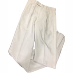 Men's White Non-Adjustable Tuxedo Pants, Polyester