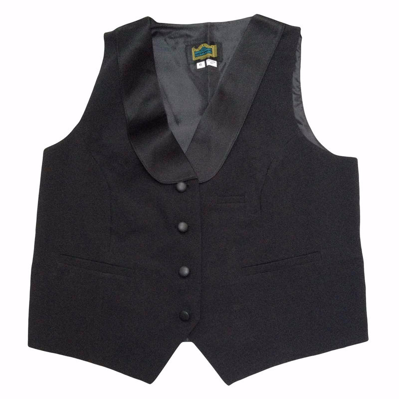 Women's Vest, Black, Shawl Collar