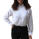 Women's Tuxedo Shirt, White, Wing Collar & 1/4" Pleats