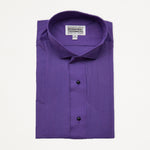 Mens Purple Tuxedo Shirt, Wing Collar & 1/8" Pleats