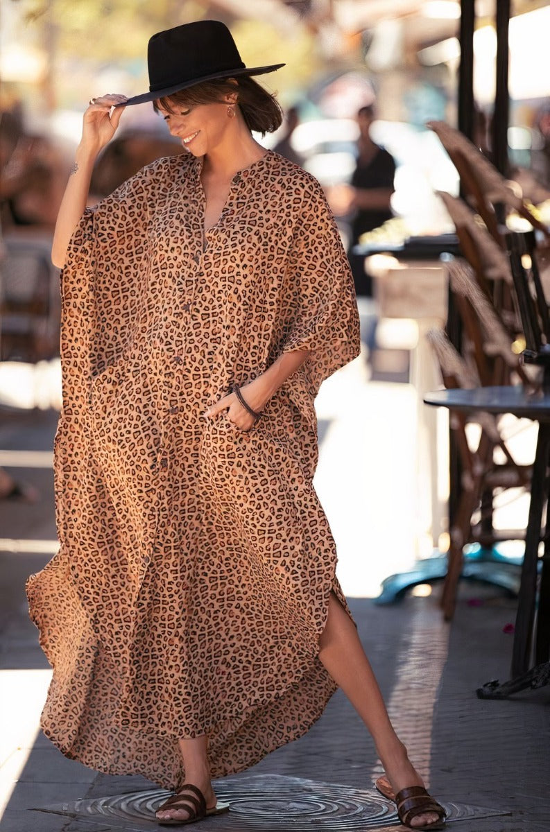 Cheetah Patterned Button-Down Dress