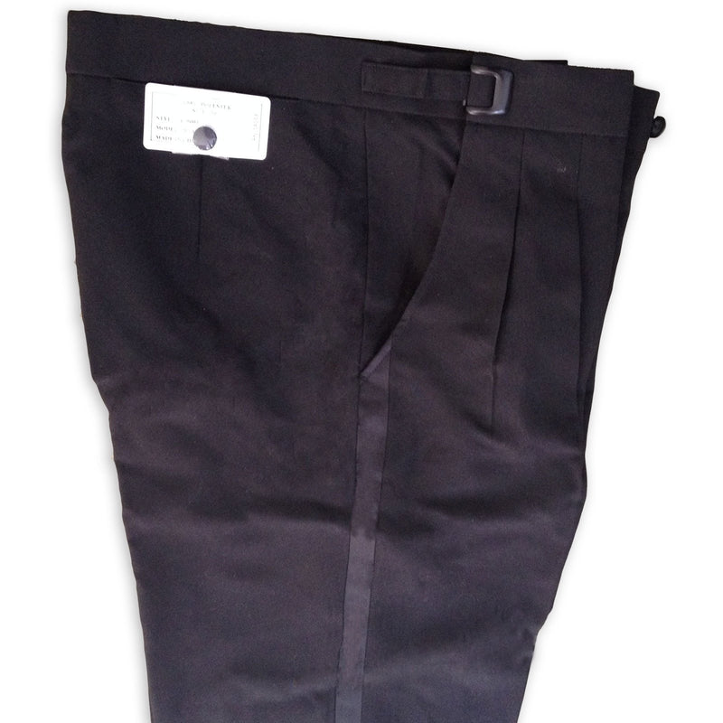 Women's Tuxedo Pants Black, Pleated Adjustable, Polyester
