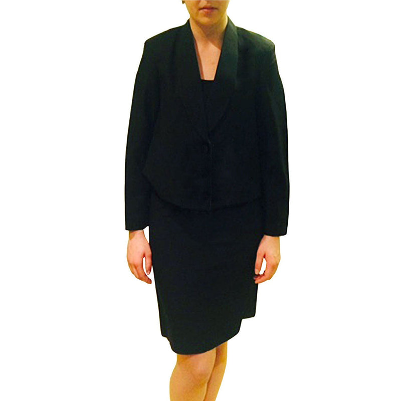 Women's Tuxedo Suit, Black, Eton Jacket & Skirt - 2 Pieces
