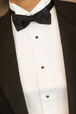 Men's Tuxedo Shirt, Wing Collar & 1/4" Pleats, White