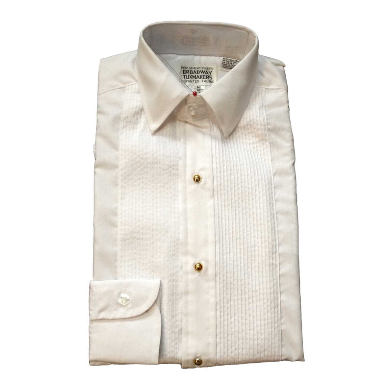 Jr Tuxedo Shirt, Lay Down Collar & 1/8" Pleats