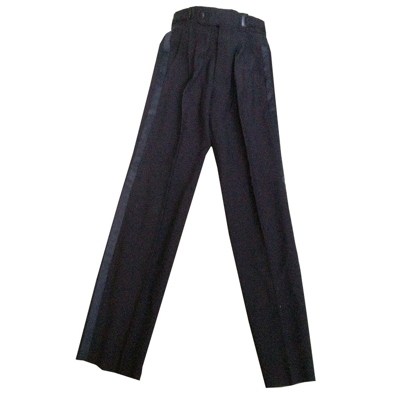 Boy's Tuxedo Pants, Pleated Adjustable, Black