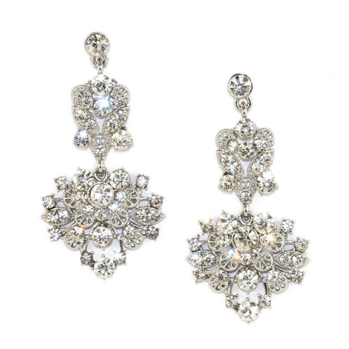 Cascading Floral Gem Chandelier Earrings