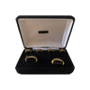 Oval Faux Onyx Cuff Link & Stud set in Gift Box