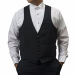 Men's Tuxedo Vest, Black, 5 Buttons & Inside Pockets