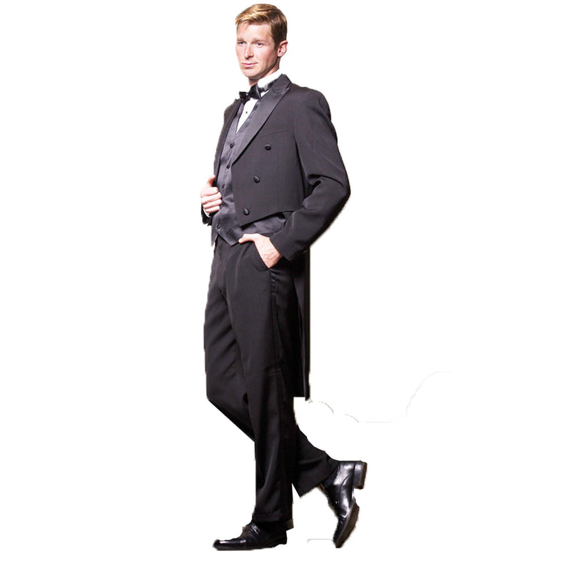 Mens Black Tuxedo Tailcoat, 100% Wool