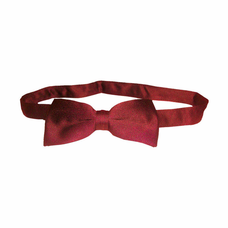 Mens Bow Tie, Pre-tied Banded - Burgundy