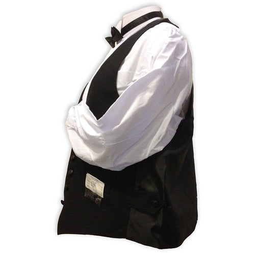 Men's Black Tuxedo Vest w/5 Buttons & Satin Back