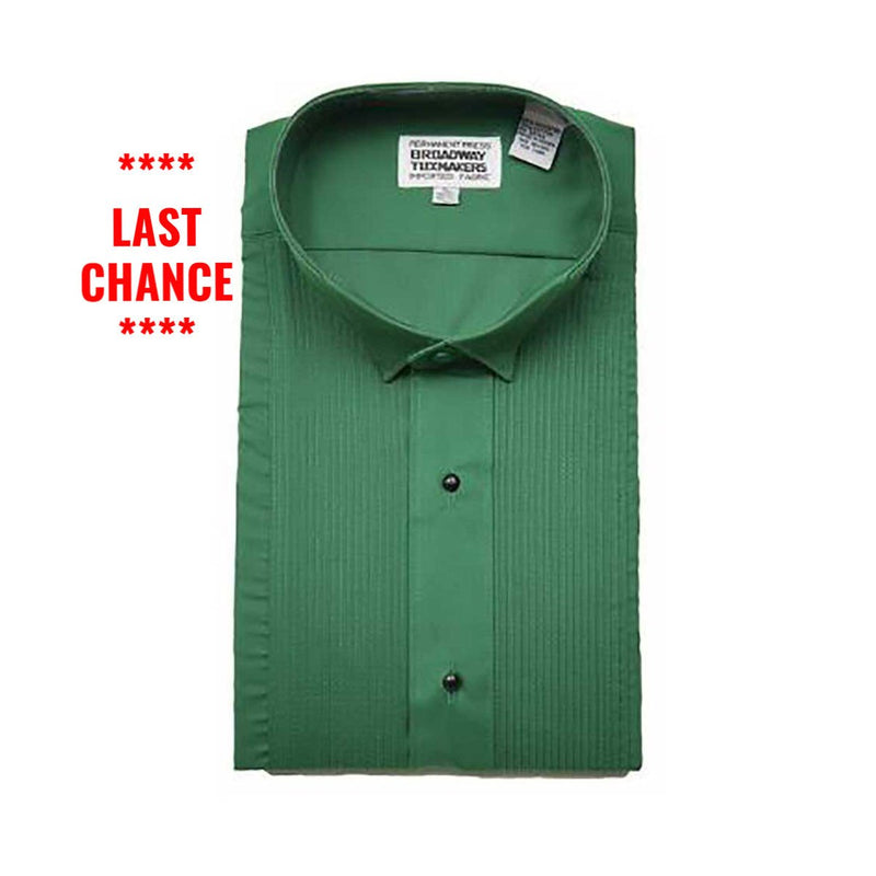 Tuxedo Shirt, Mens, Jade, Wing Collar & 1/8" Pleat