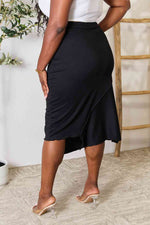 Full Size High Waist Midi Skirt