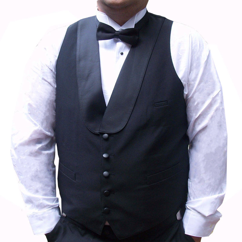 Men's Black Tuxedo Vest with Satin Shawl Collar