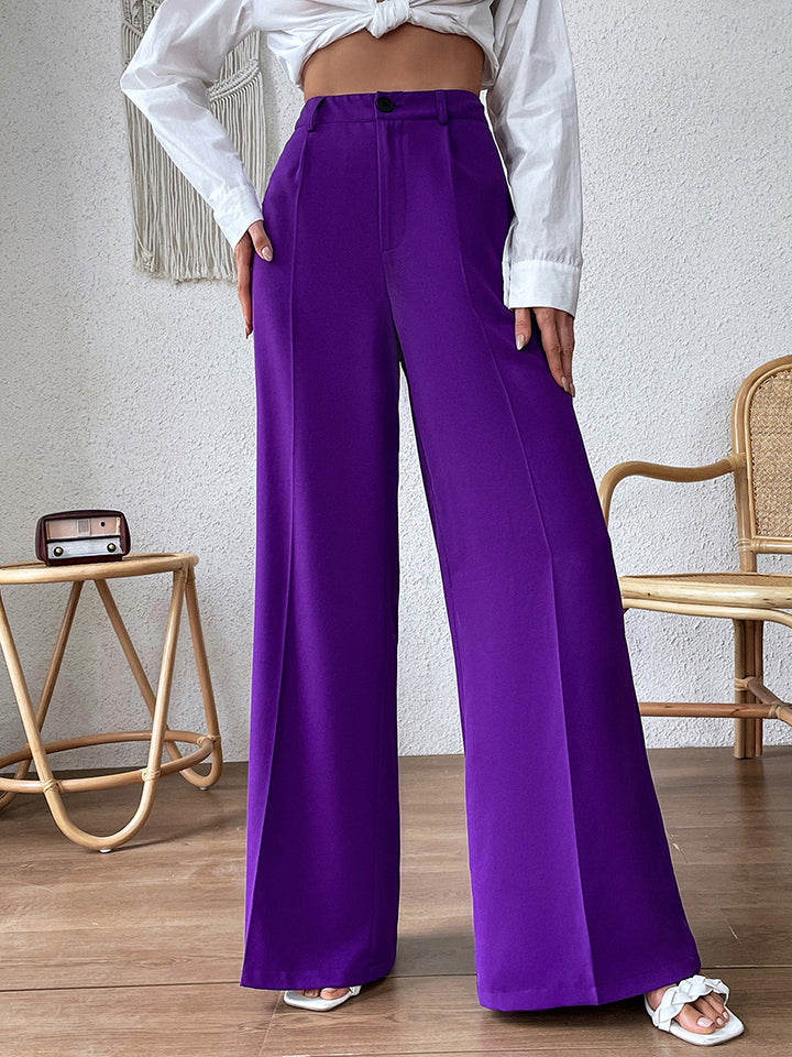 High Waist Wide Leg Pants, Purple