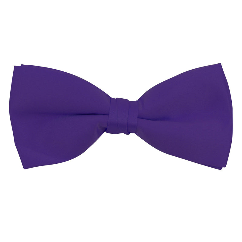 Mens Bow Tie, Pre-tied Banded - Purple