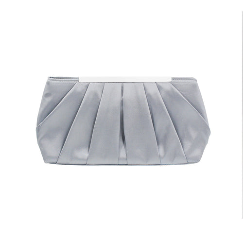 Womens Pleated Satin Evening Clutch