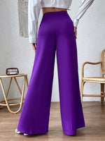 High Waist Wide Leg Pants, Purple