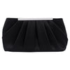 Womens Pleated Satin Evening Clutch