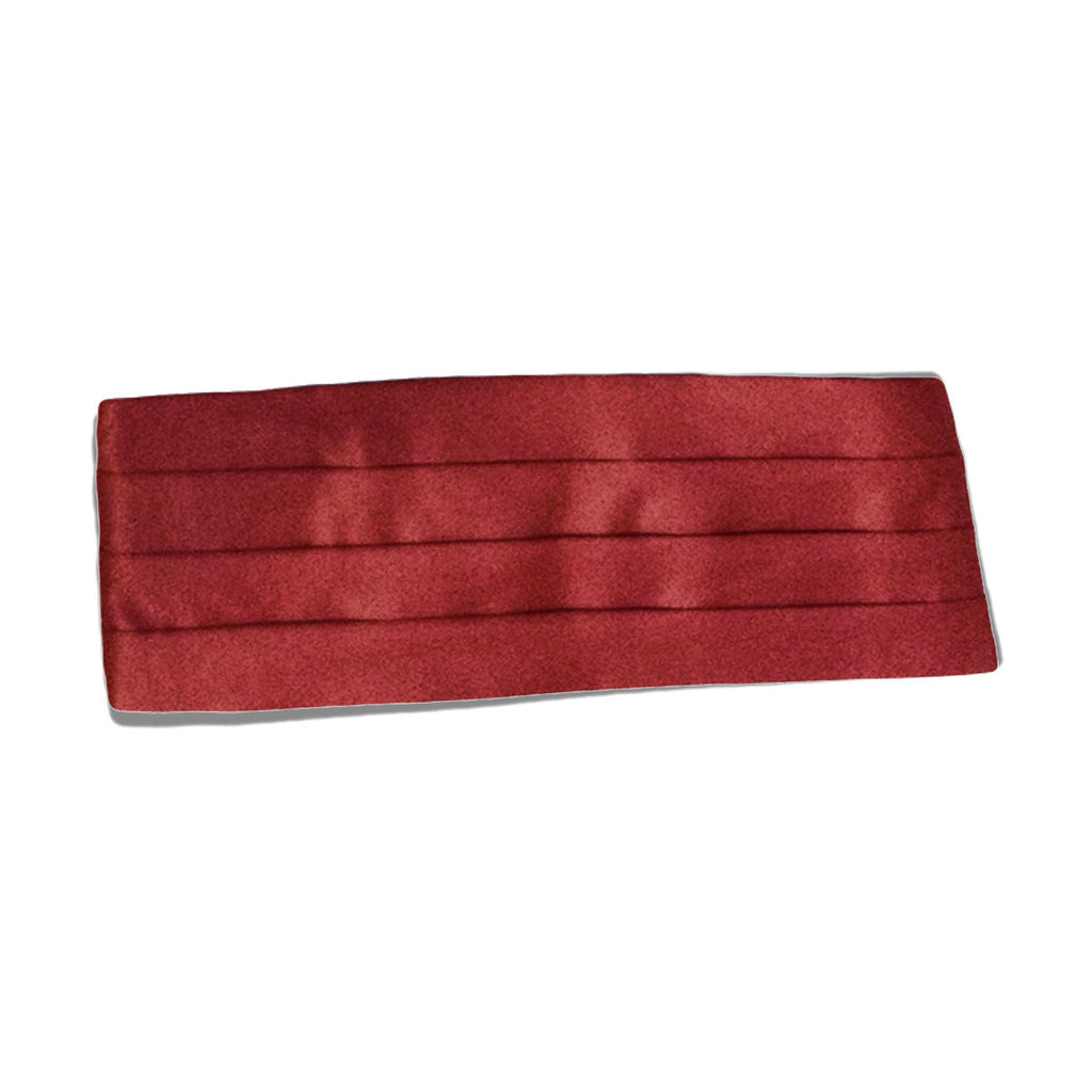 Burgundy Satin Look Cummerbund