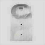 Women's Tuxedo Shirt, White, Wing Collar & 1/4" Pleats