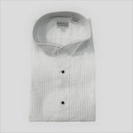 Women's Tuxedo Shirt, White, Wing Collar & 1/4" Pleats
