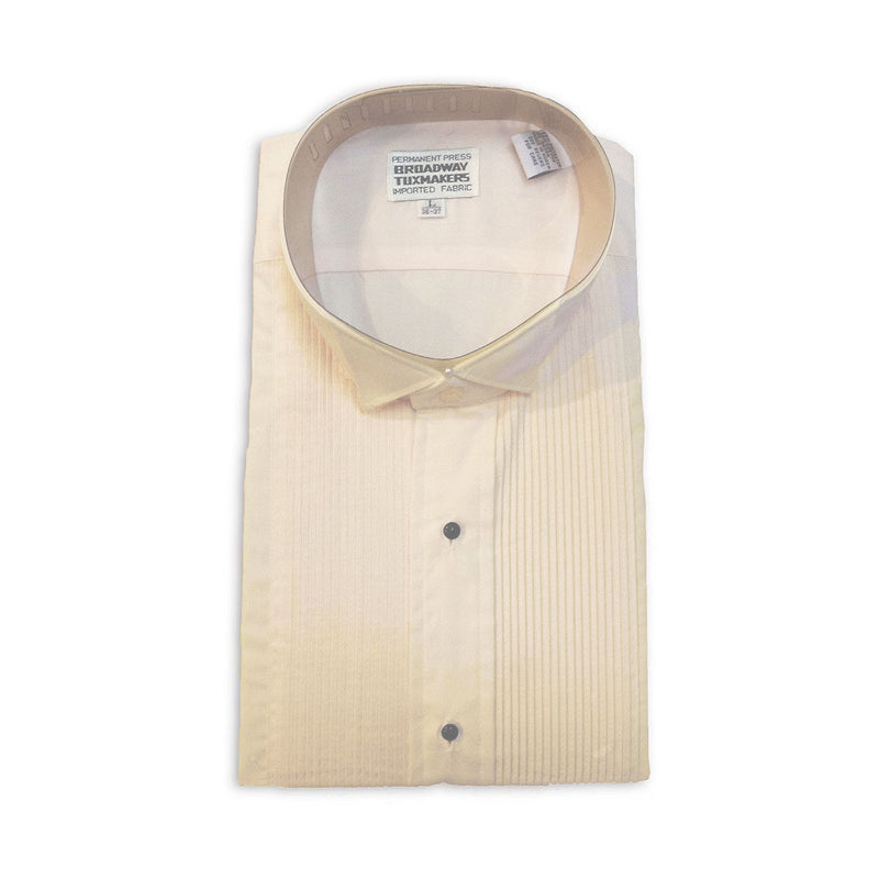 Tuxedo Shirt, Men's, Ivory, Wing Collar & 1/8" Pleats