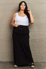 For The Day Full Size Flare Maxi Skirt in Black