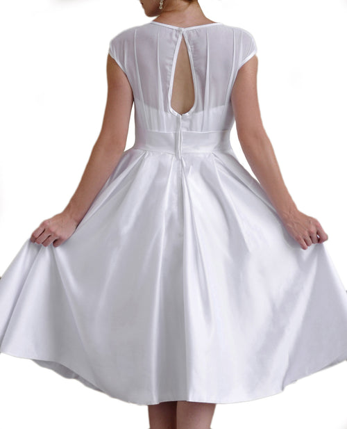 Sleeveless White Fit & Flare Dress