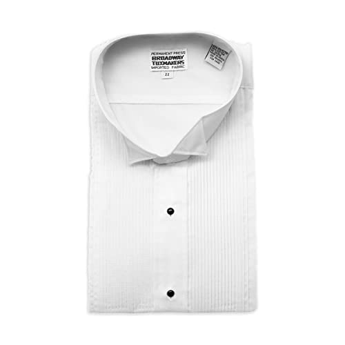 Women's Tuxedo Shirt, White, Wing Collar & 1/8" Pleats