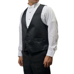 Mens "Autumn Leaves" Tuxedo Vest Reverses to Solid Black