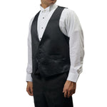 Mens Purple Brocade Tuxedo Vest Reverses to Solid Black