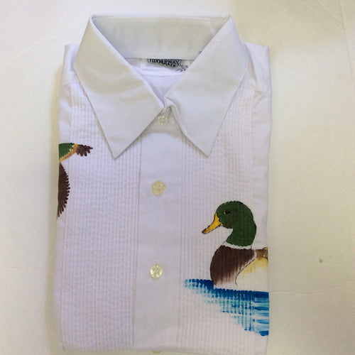 Mens Tuxedo Shirt with Screen Printed Ducks - SM 14-14 1/2 / 33